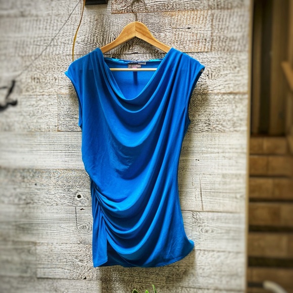 Vince Camuto Tops - 3/$30 | Vince Camuto | Draped Cowl-Neck Sleeveless Top - M, Blue